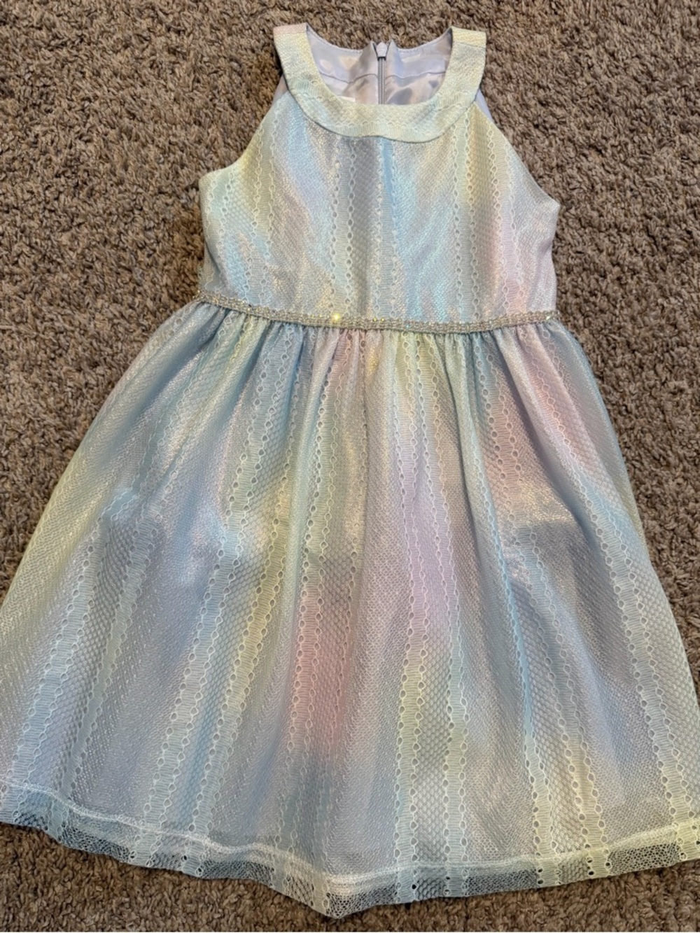 Bonnie Jean Iridescent Pastel Lace Dress